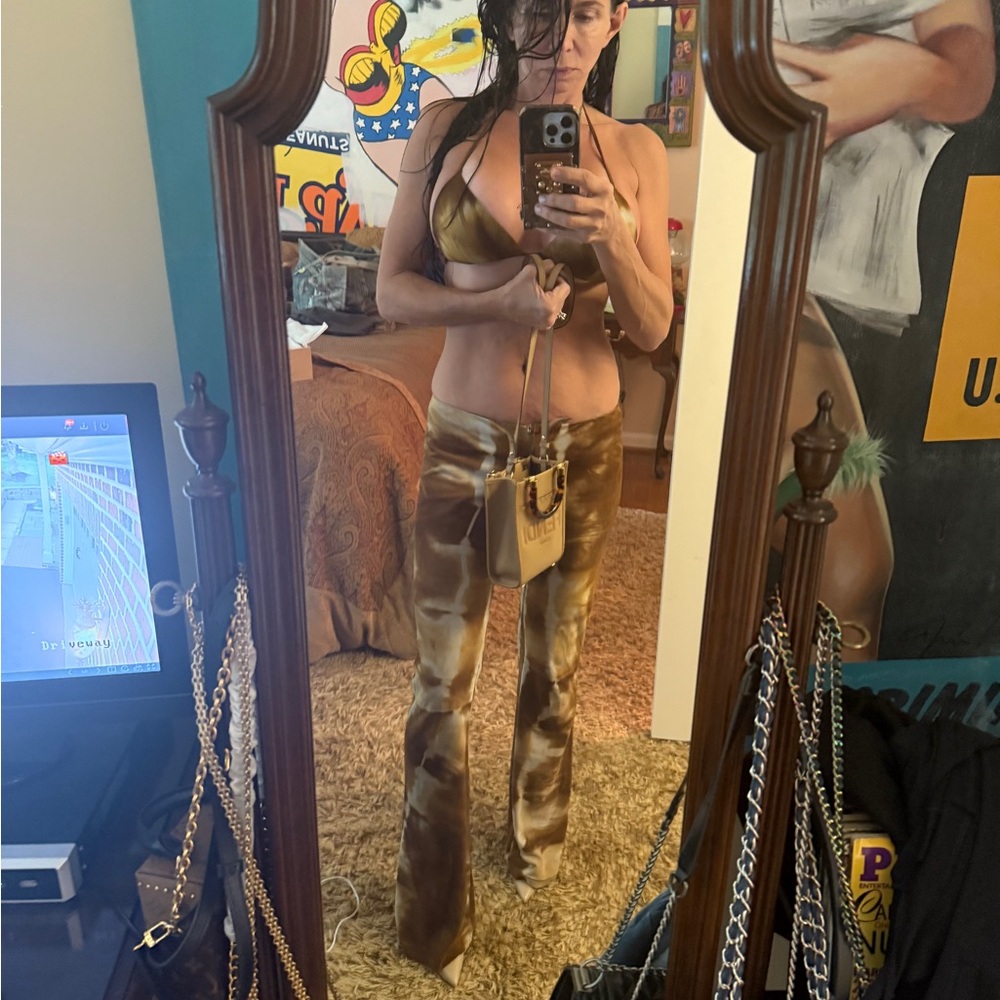 Gucci tie-dye suede pants with matching bikini top. Vintage - Picture 7 of 16